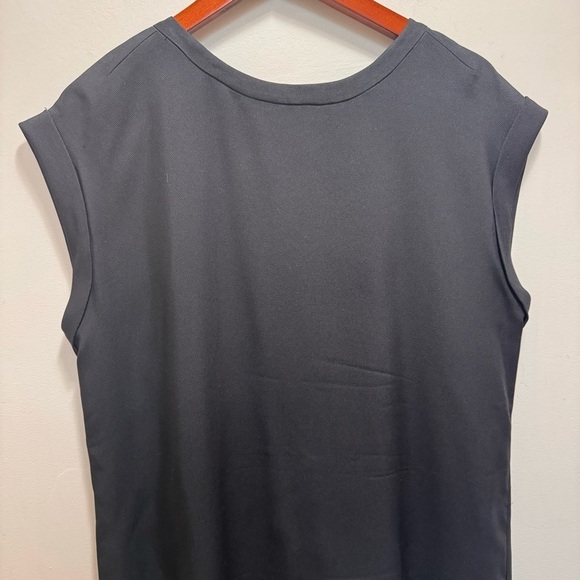 Theory Black Sorcha Silk Shift Dress Size 8 - Picture 4 of 11